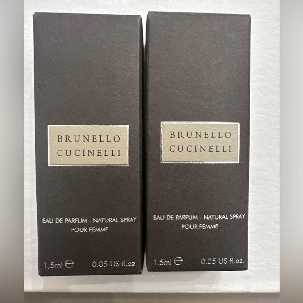 2 X BRUNELLO CUCINELLI EAU DE PARFUM SPRAY POUR FEMME SAMPLE SIZE: 1.5ml each
